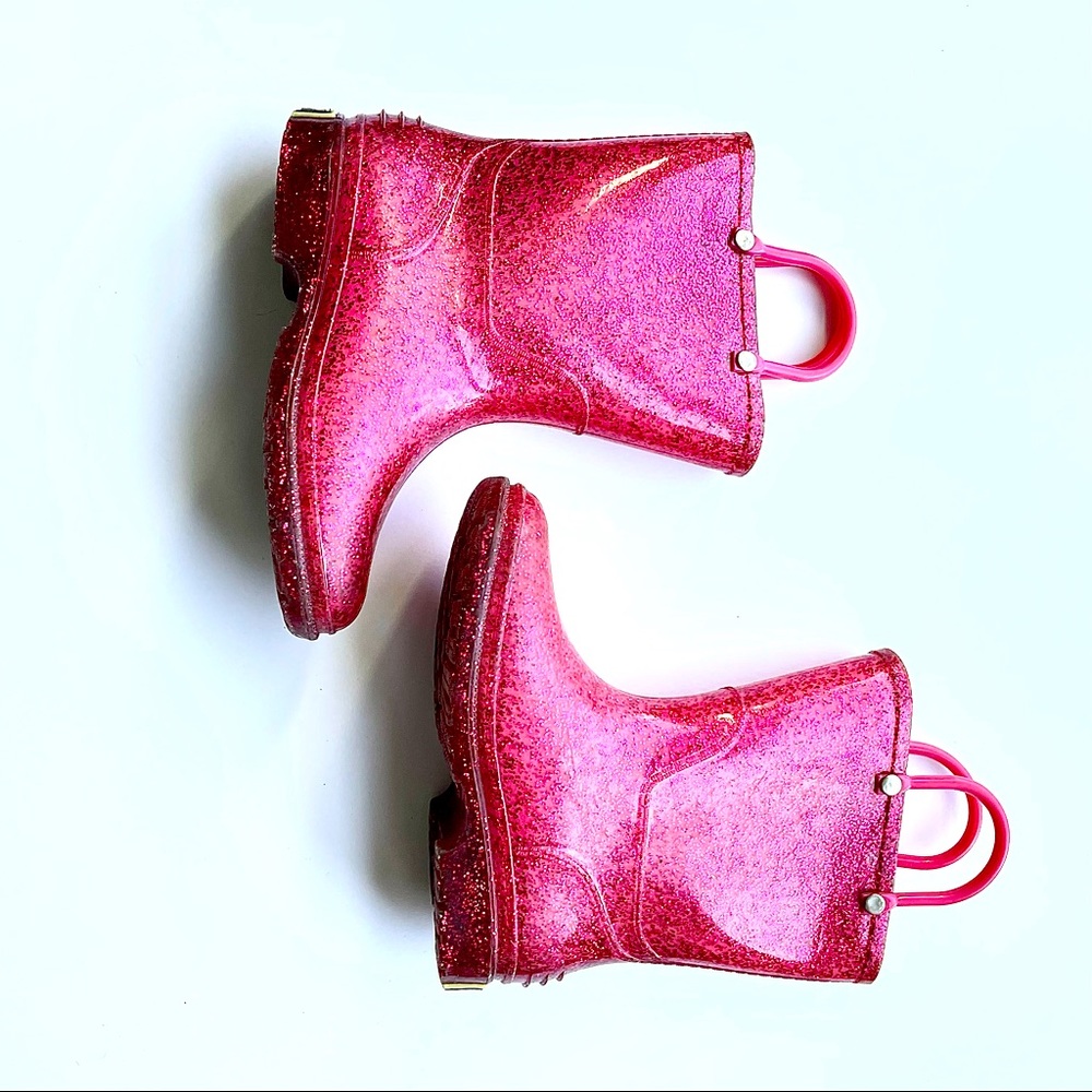 Kids Pink Sparkle Rain boots Sz10